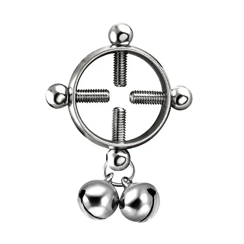 Fashion Piercing Jewelry Women Body Piercing Breast Nail Screw Bell Pendant Fake Nipple Ring Jewelry Stainless Steel Piercing