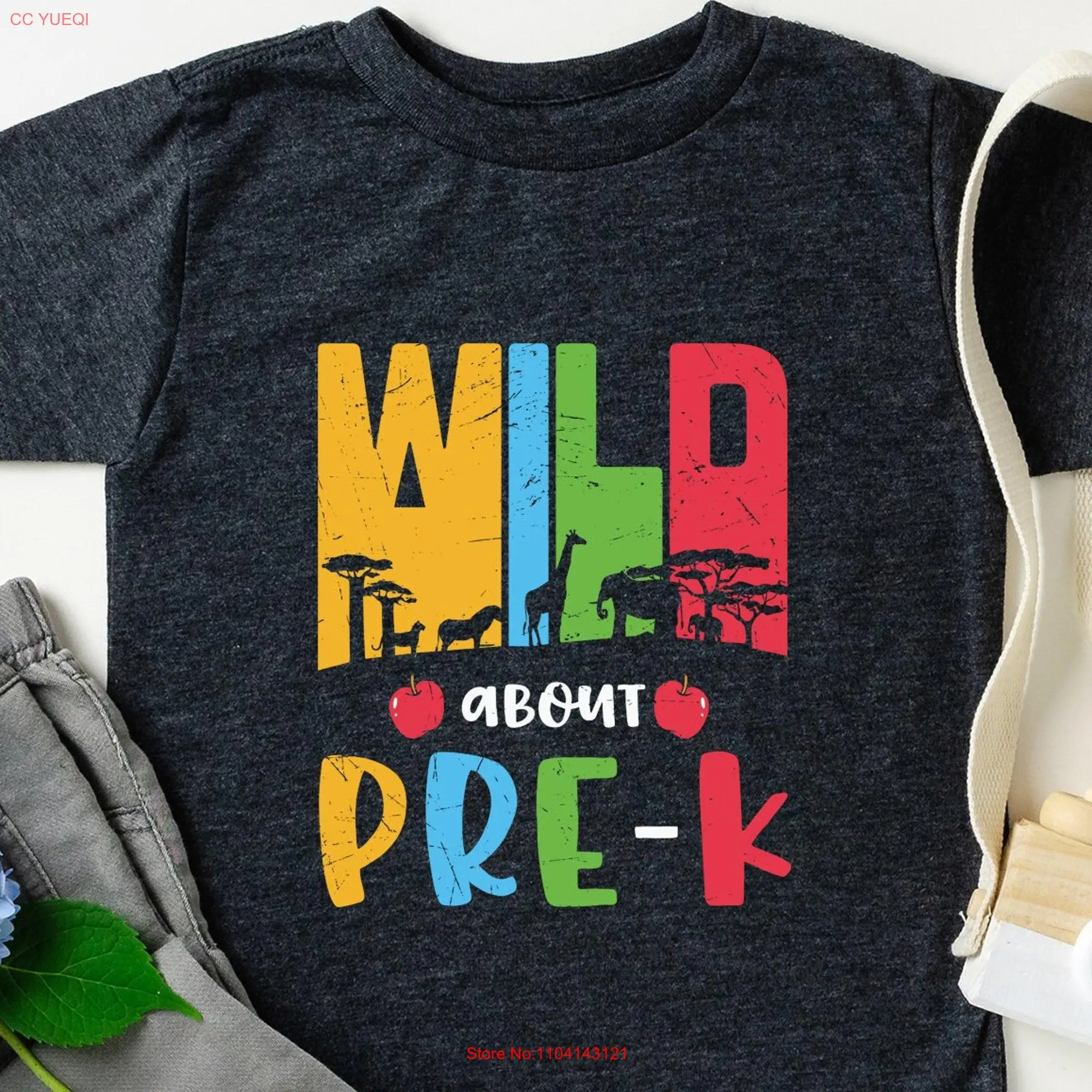 Wild About Pre K T Shirt Rustic Teacher Kindergarten Crew Squad Tribe Team Preschool long or short sleeves