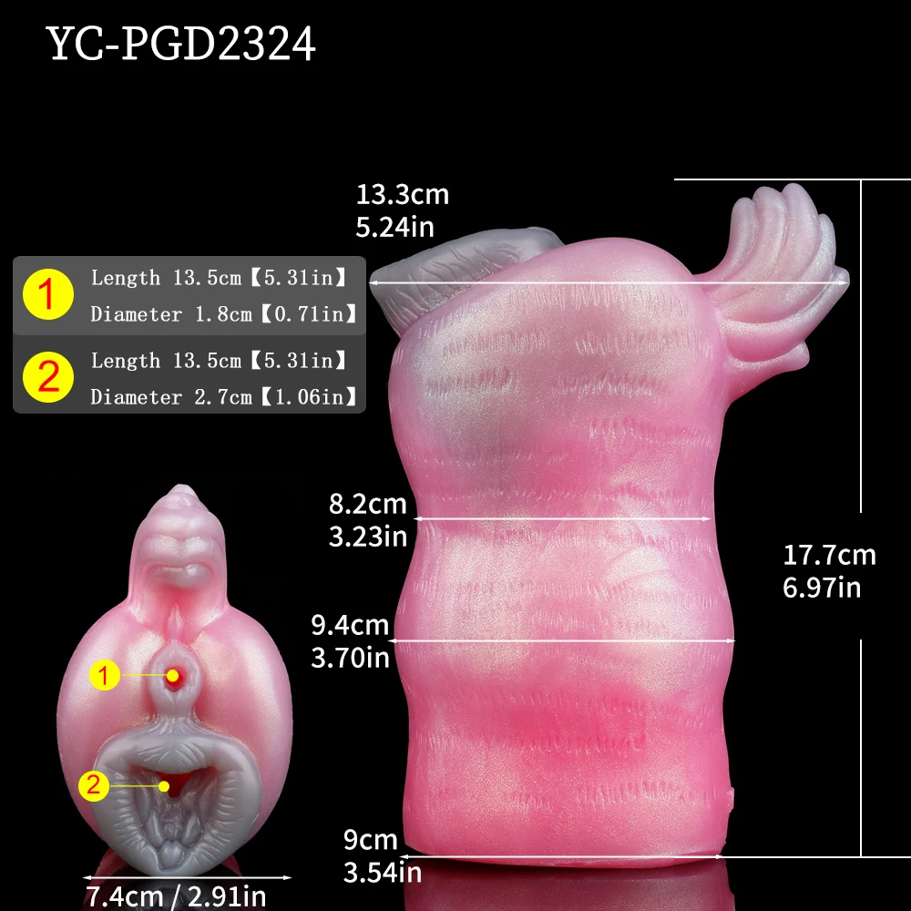 Geeba animal lobo-fantasia silicone macio masturbador masculino animal vaginal realista texturizado bolso Stroker buceta brinquedo sexual para homem