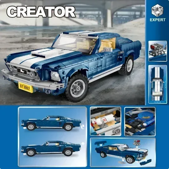 New 21047 Ford Mustangs Sports Racing Car Model Compatible With 10265 Building Blocks Bricks DIY Toys For Boys Gifts