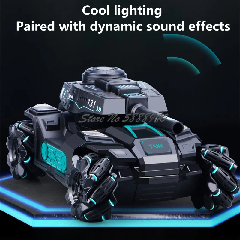 Gesture Sensing Watch RC Tank 2.4G Bomb Shoot One Key DEMO Stunt Drift Turret Rotation High Speed Remote Control Tank Truck Toy