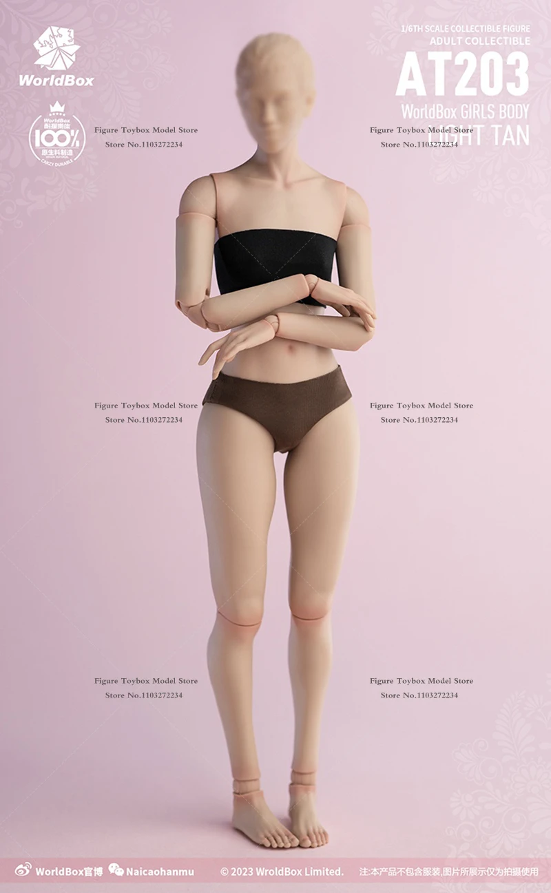 شاحب تان Worldbox AT203 1/6 الفتيات الجسم نموذج مرن Worldbox اللعب ملحق هدايا ل 12 "أنثى عمل الشكل الديكور