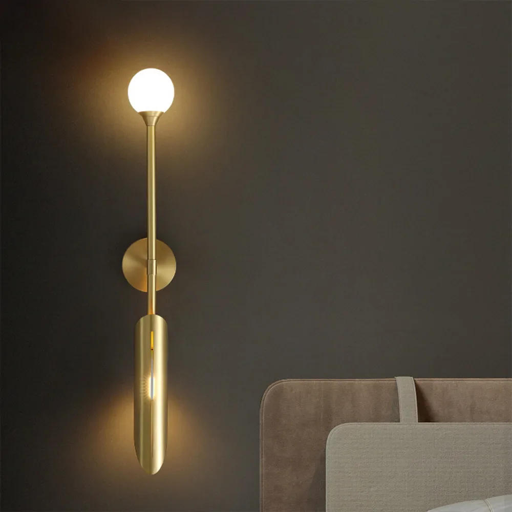 Postmodern Gold LED Wall Lamp Indoor Copper Wall Light Bedside Sconce For Living Dining Room Bedroom Background Lamp wall light