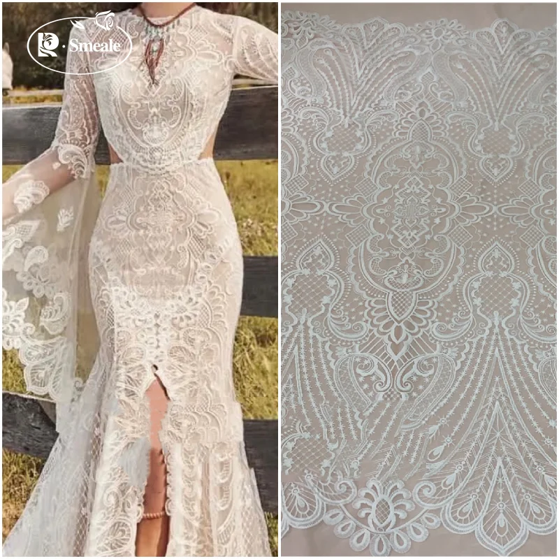 Mesh Embroidery Fabric for Wedding Dress, European Pattern, Bridal Lace, RS4169