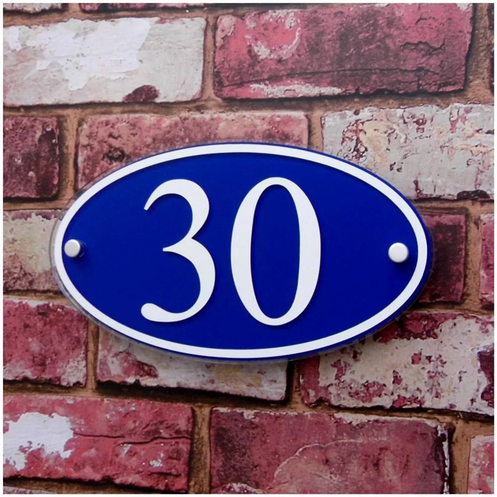 Oval Shape House Signs Apartment Plaques Acrylic with Vinyl Stickers Customized Door Plates Plaques Sign Plates