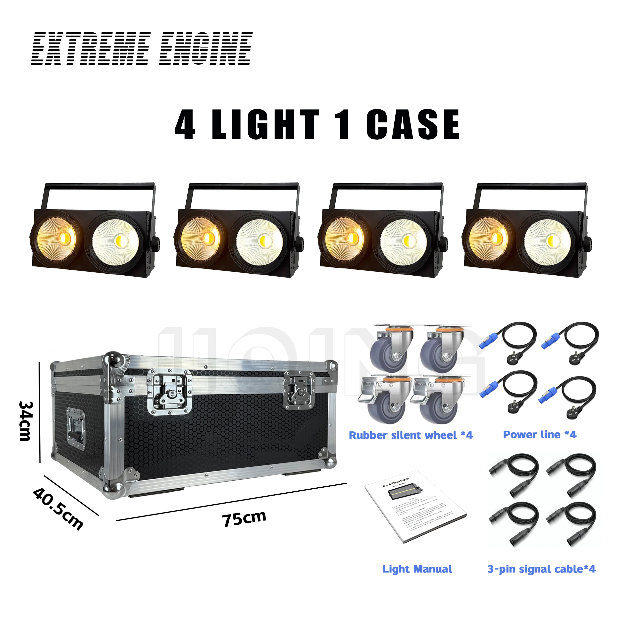 

4 лампы, 1 корпус, 2 глаза, светодиодный светильник COB, холодный белый/теплый белый, 2 в 1, светодиоды COB, управление, опционально, индивидуально, 2x100 Вт, аудитовое освещение