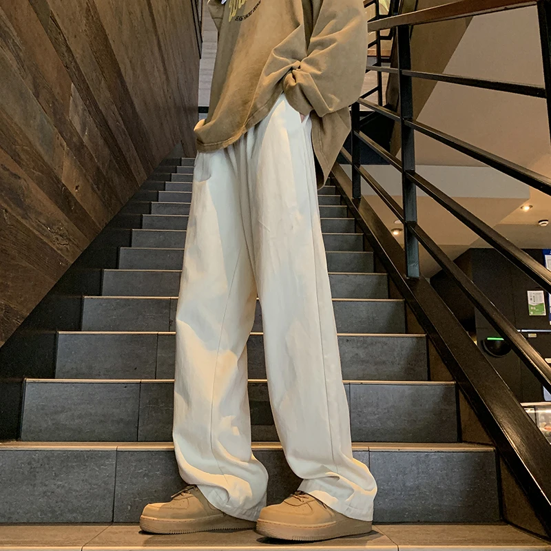 

American Sle Oversize Wide Leg Pants Men's Spring Autumn Loose Straight Casual Trousers High End Sensation Floor-Length Pants
