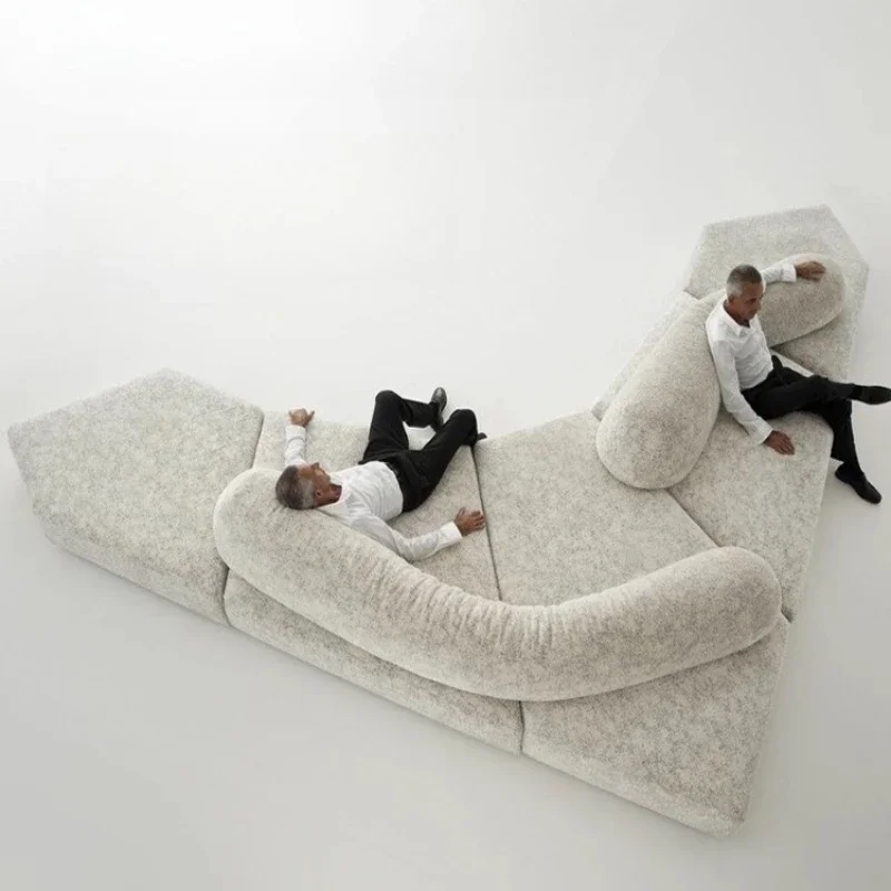 Italian minimalist rock sofa living room irregular special-shaped module double-sided villa large flat-layer