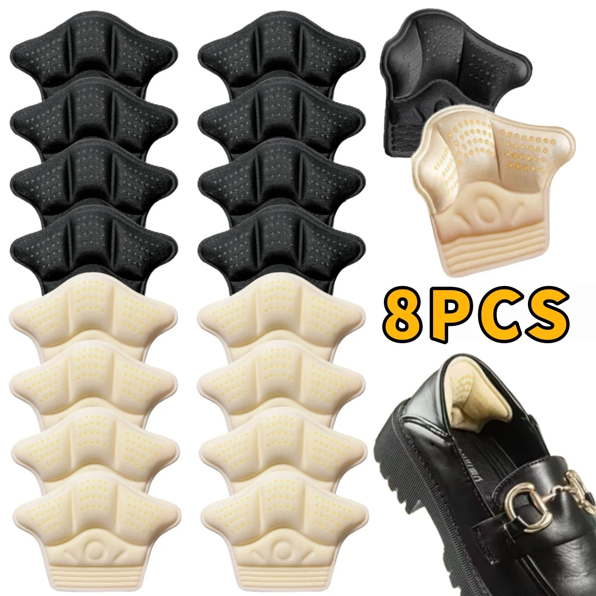 8pcs Heel Protector for Shoes Heel Stickers Inserts Insoles Anti Pain Sneakers Heel Pads Pain Relief Feet Pad Shoe Size Reducer
