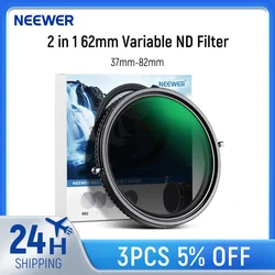 NEEWER 2 in 1 Variable ND Filter ND2–ND32&CPL Filter Circular Polarizer Filter No X Cross/30 Layer Nano Coated/HD Optical Glass