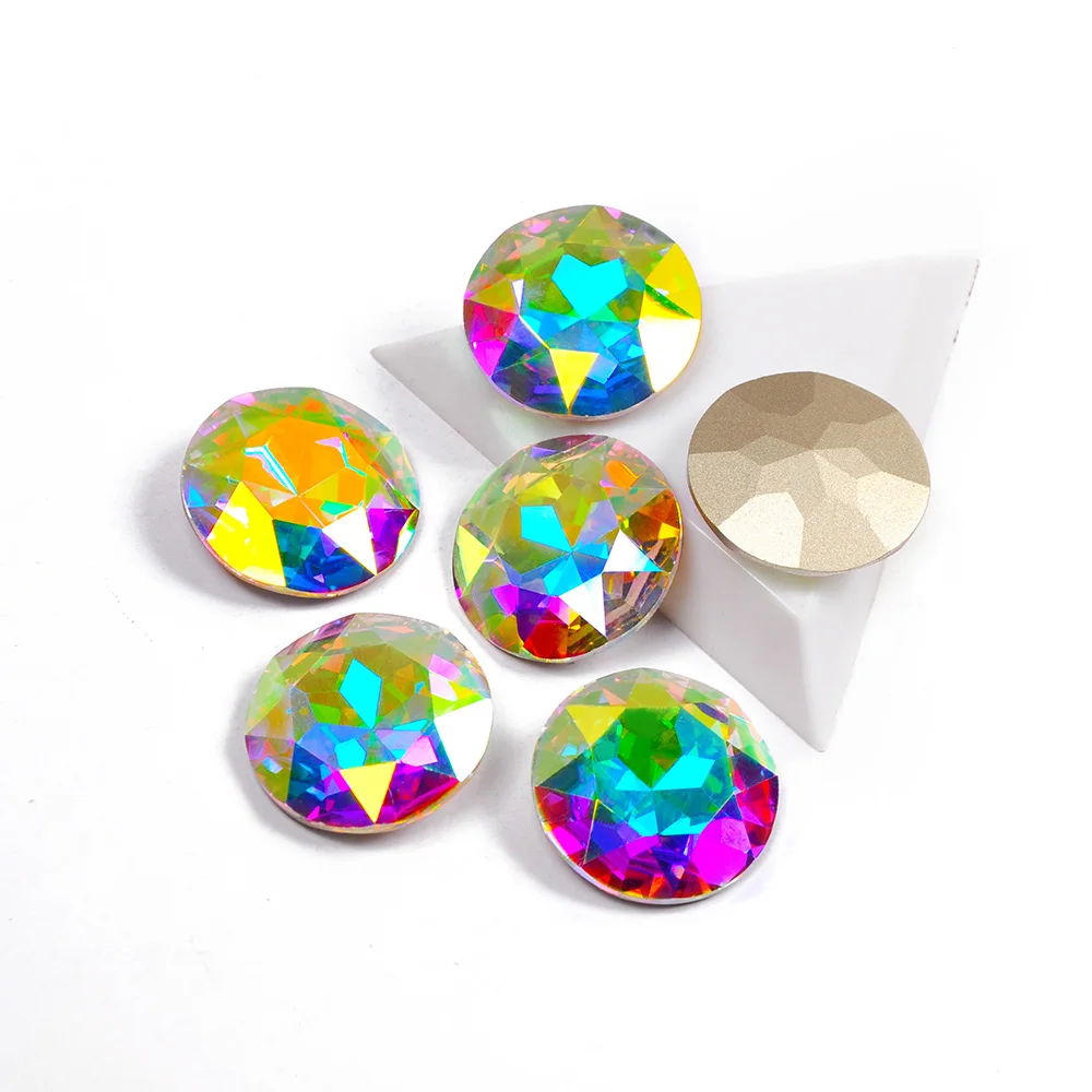 High Quality Round Crystal AB K9 Fancy Stones Different Sizes Nail Art Decoration Rhinestones for Nail Charms Accessories