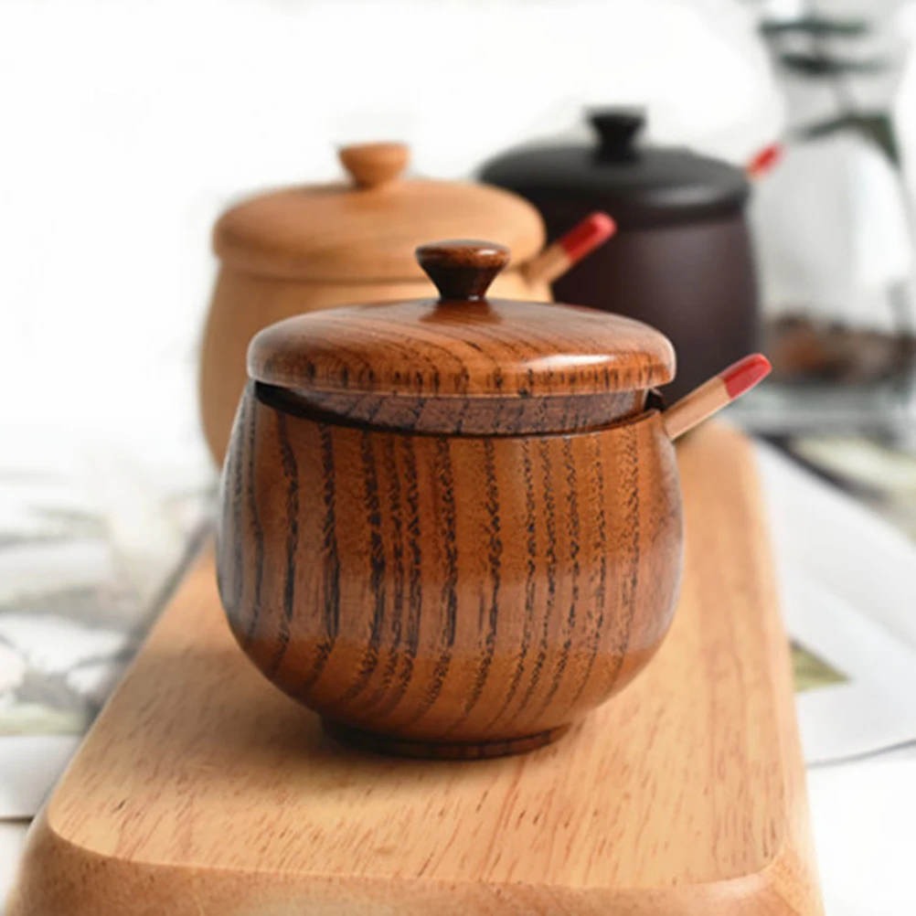 

Seasoning Jar Containers Wooden Canisters Salt Storage Jujube Wood Jars Wooden Canisters Home Kitchen