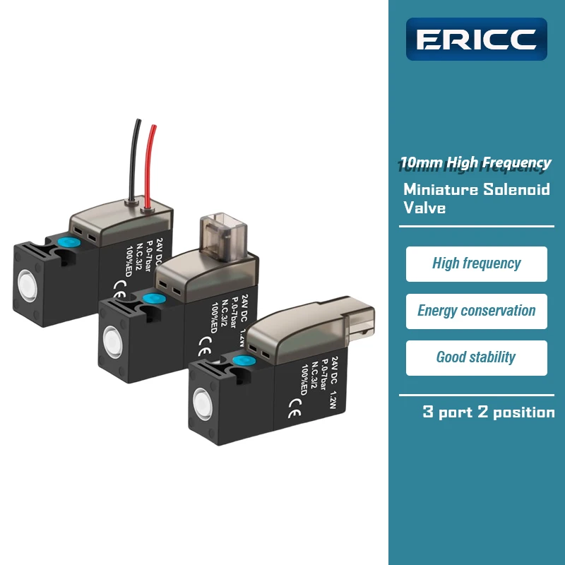 

10mm High frequency miniature solenoid valve control valve vacuum air valve 30Hz two-position three-way