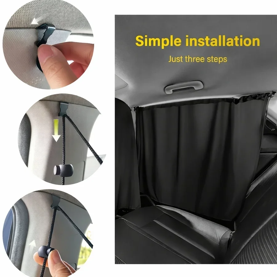 Car Privacy Curtain Window Shade Blackout Sunshade for Travel Camping Sleep Vehicle Side Window Cover Interior Accessories view 6