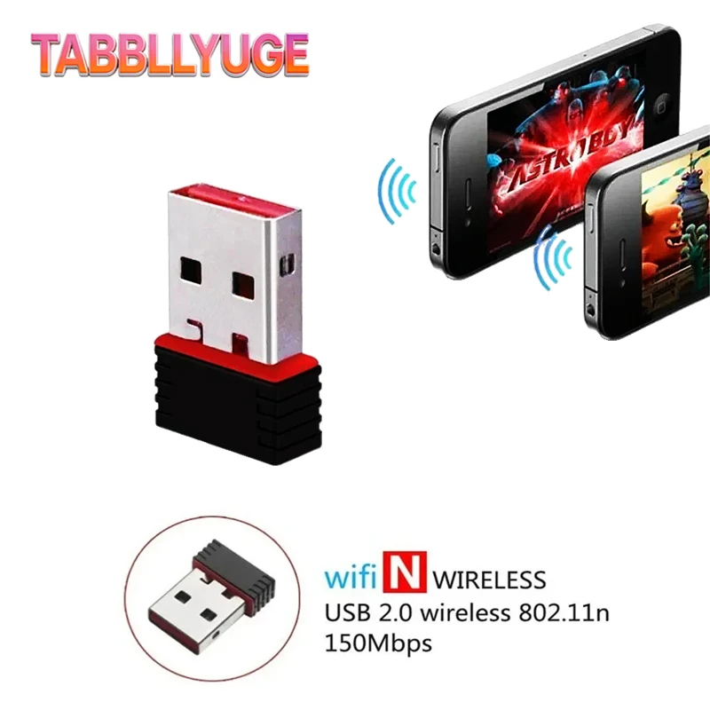 

Mini USB 2.0 RTL8188 Wifi Adapter 150Mbps USB Wireless Network Card 2.4G Antenna External Wi-Fi Receiver for PC Laptop Desktop