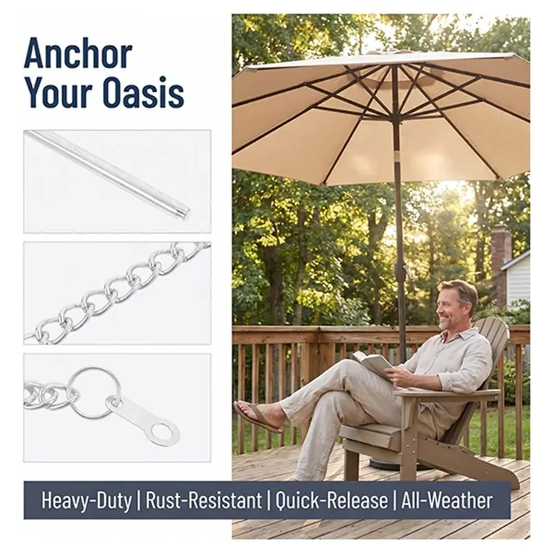 ABUG-Patio Umbrella Stabilizer Pin Umbrella Stabilizer Pin Chain Outdoor Umbrella Fixing Repair Part