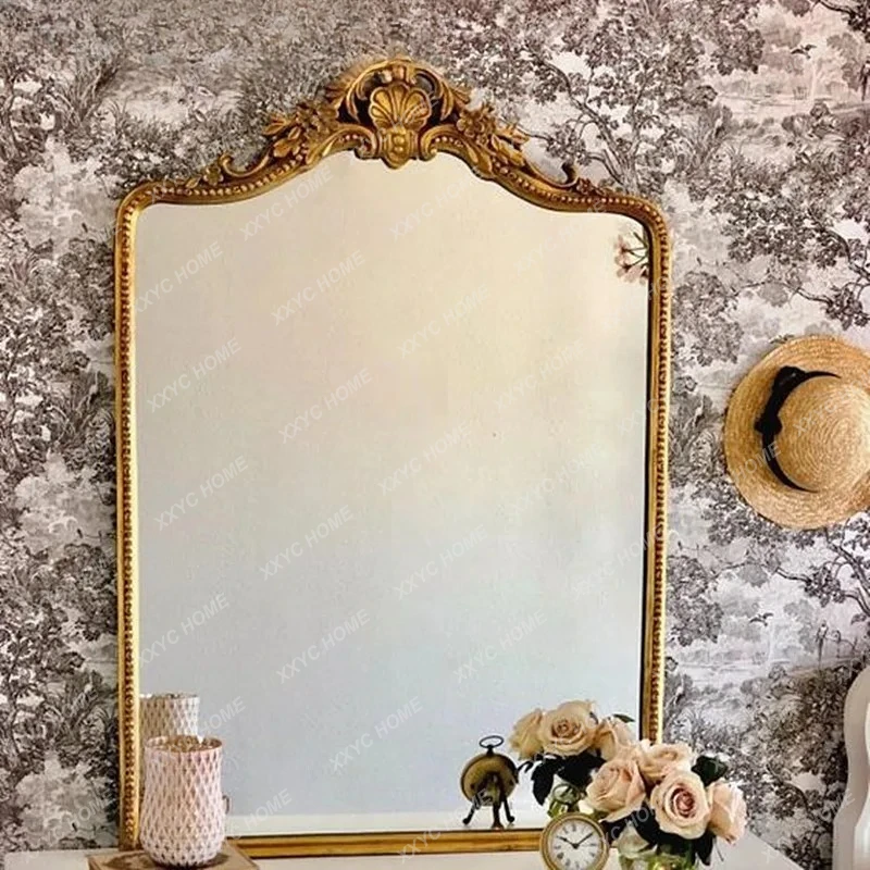 retro vanity mirror wall-mounted fireplace wall-mounted  engraving