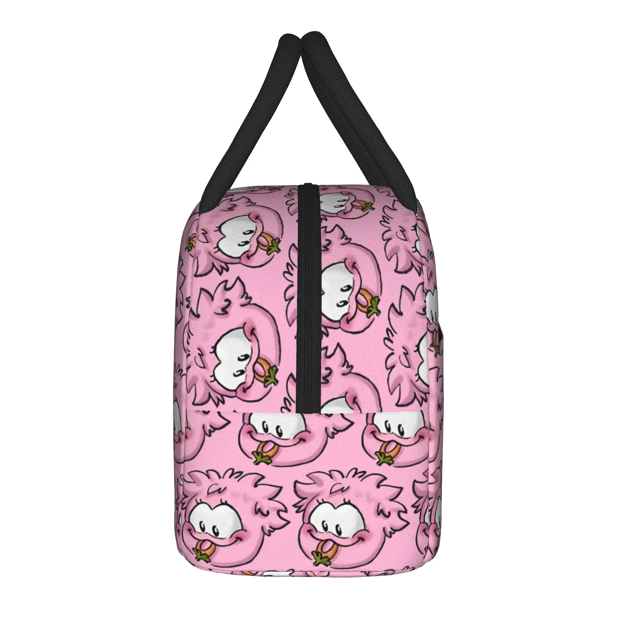 Club Penguin Pink Puffle Insulated Lunch Bags Cooler Bag Reusable,Meal Container  High Capacity Tote Lunch Box School  Travel