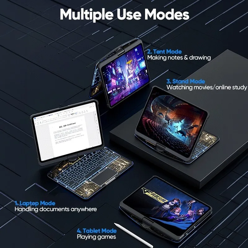 Case for IPad Air 13 Inch 2024 Air 11 Air 6th Gen Air6 5 4th Pro 11 12.9 10th 10.9 Inch 2022 7/8/9th 10.2 RGB Backlit Keyboard