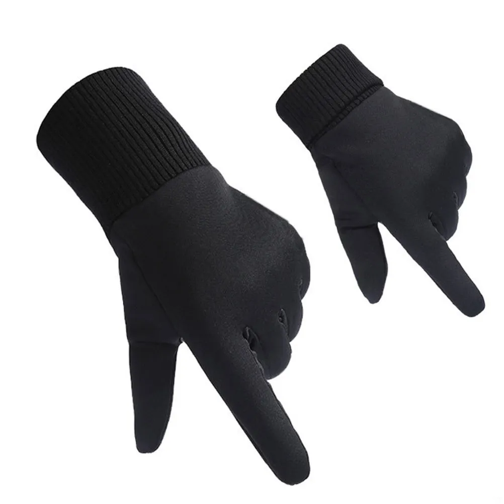 

Thicken Warm Windproof Breathable Cycling Gloves with Reflective Strips Anti-Slip Grip for Skiing Hiking Fishing Running Outdoor