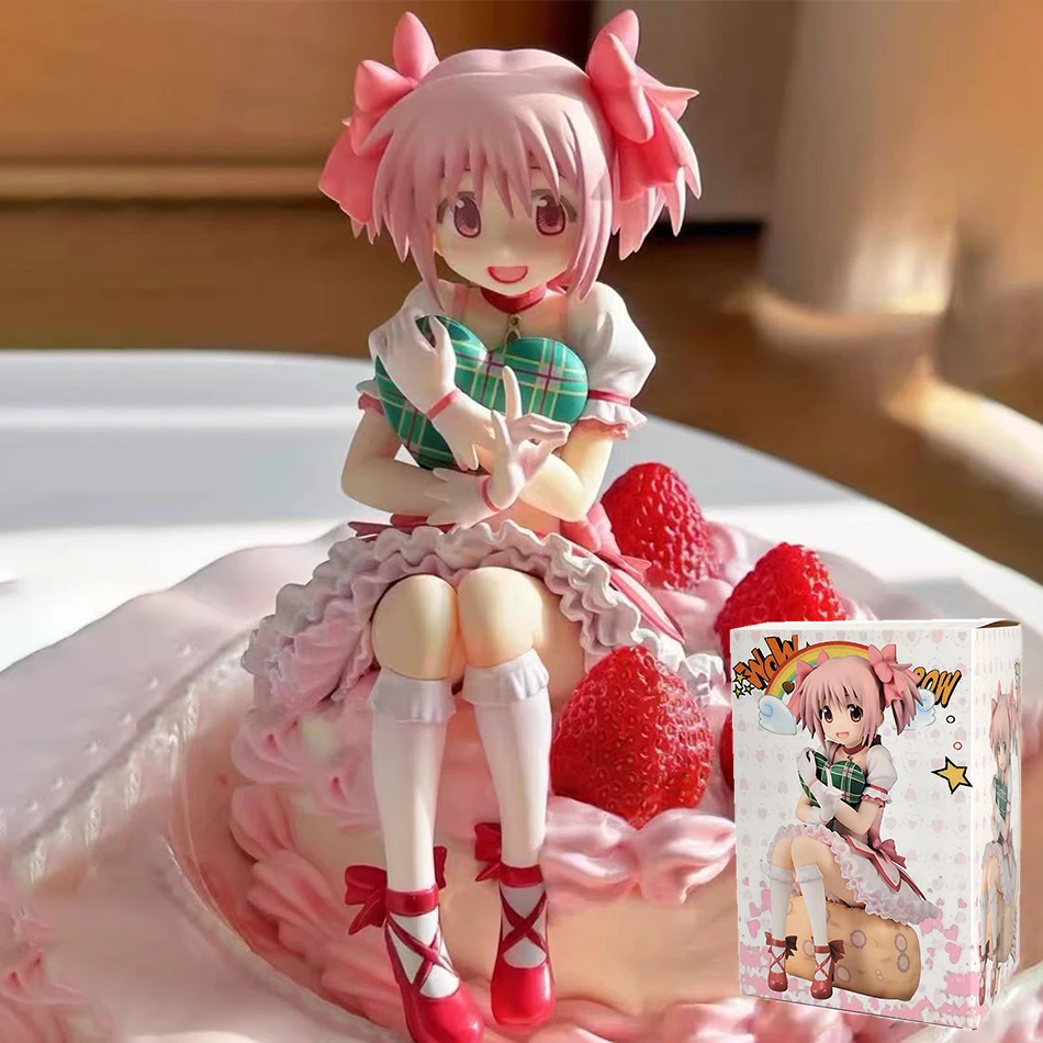Figura de Aniem de 15CM, Puella Magi Madoka Magica, postura sentada, figura de acción de Madoka, modelo de chica mágica, decoración, estatua, muñecas, juguetes, regalo