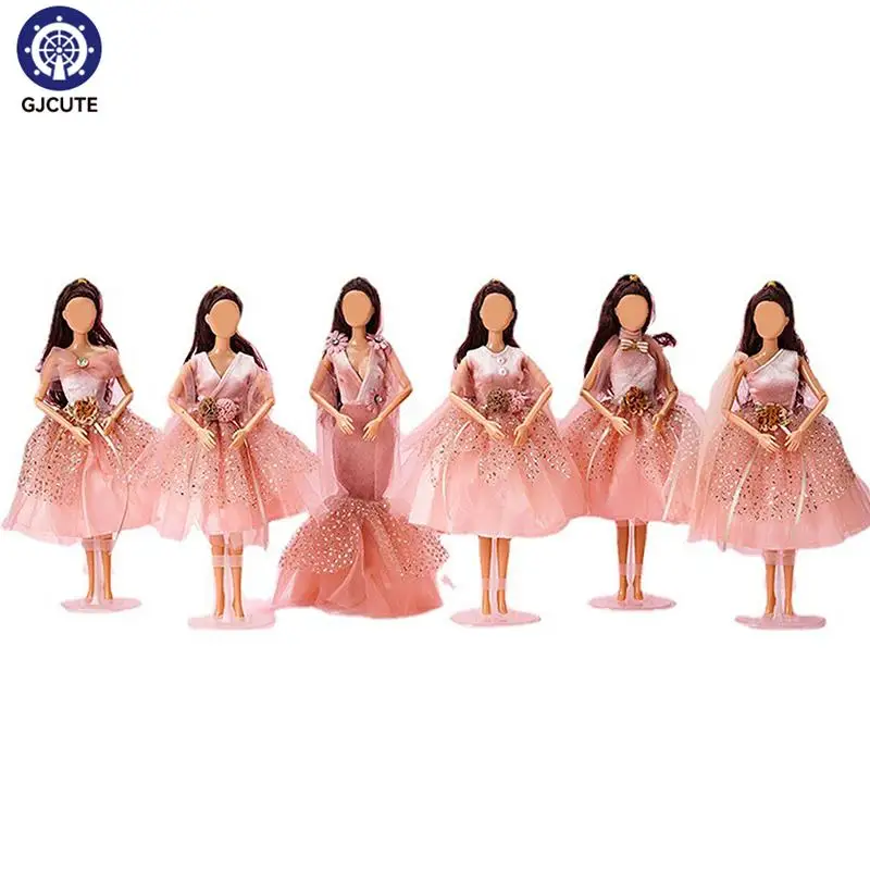 1Set 30cm Princess Dress Doll Lace Dress Ballet Dancing Skirt Daily Outfit Wear Party Clothes For Rag Doll Accessories Toy