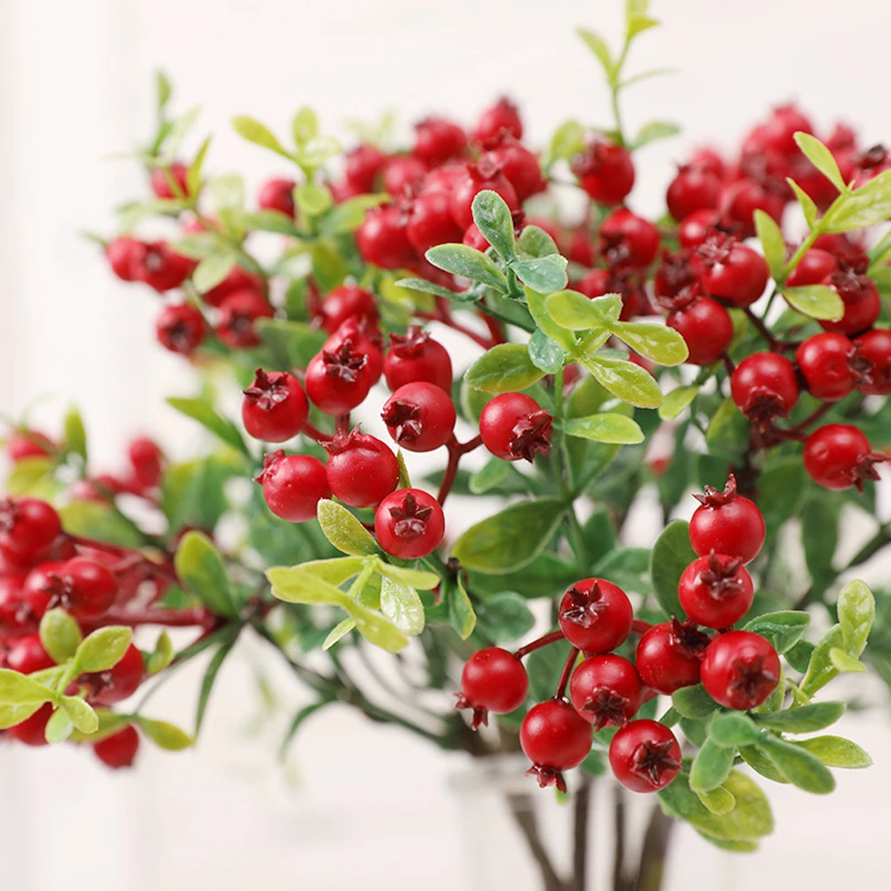 

2 Pcs Simulation Fruit Decoration Simulated Berry Appearance Stems Christmas Artificial Foam Winter Decorations