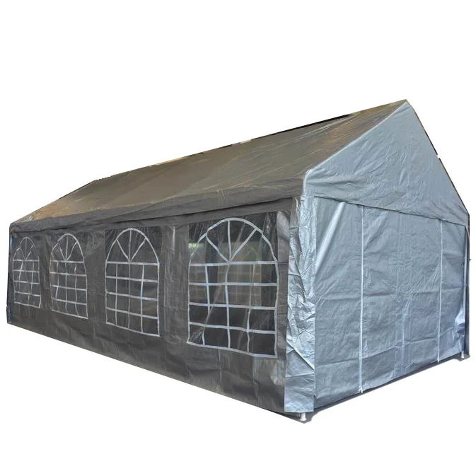 #￥Budget Grey PE Wedding Party Tents  Event Tents with Sidewalls 4 X 8 m