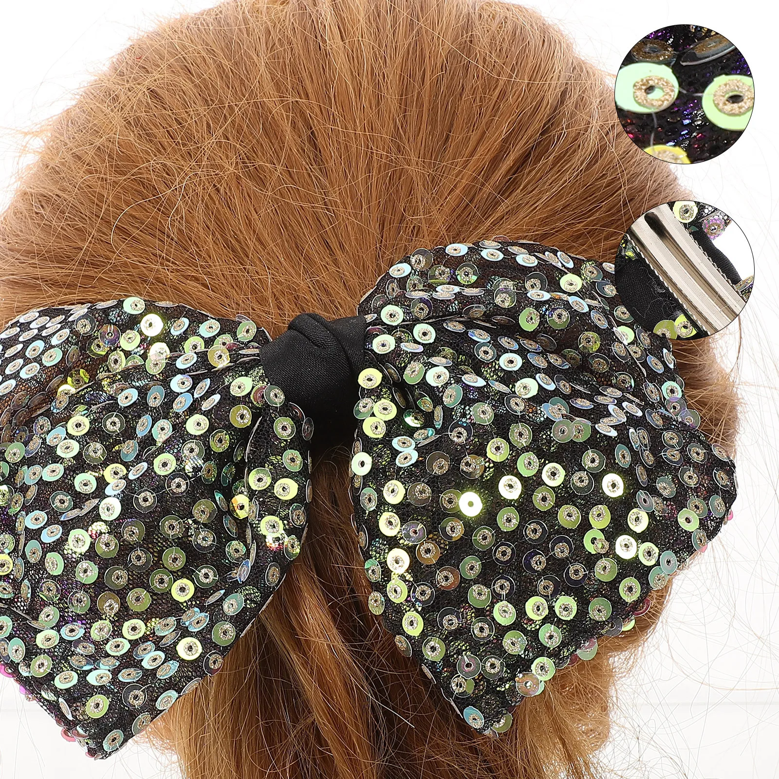 

1 Piece Butterfly Bow Hair Clips for Girls Sequins Decor Large Cute Hair Accessories Lightweight Sparkle Bows for Women Kids