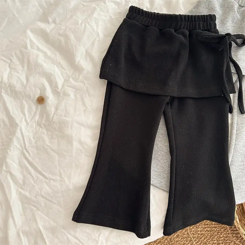 2026 Herbst 1-6 Jahre Mädchen Schlaghosen BELLBELL Kleinkind Mädchen Fake Two-Piece Schlaghosen – Detail 9