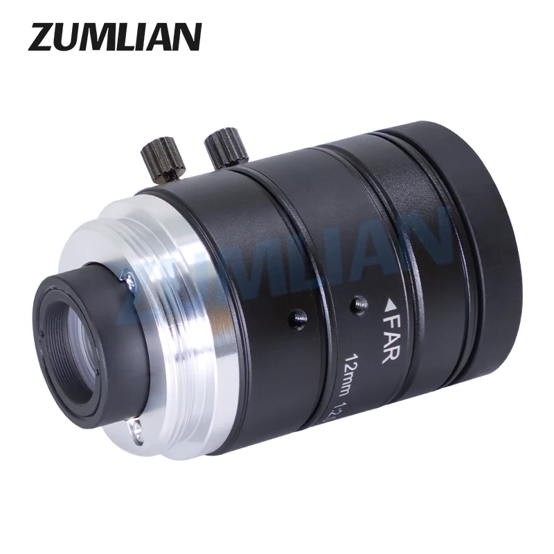 ZUMLIAN 12 مللي متر البعد البؤري الثابت 2/3 ''FA 10MP C-Mount عالية الدقة F2.8 فتحة الكاميرا ماكرو عدسة آلة كشف الأشياء #2