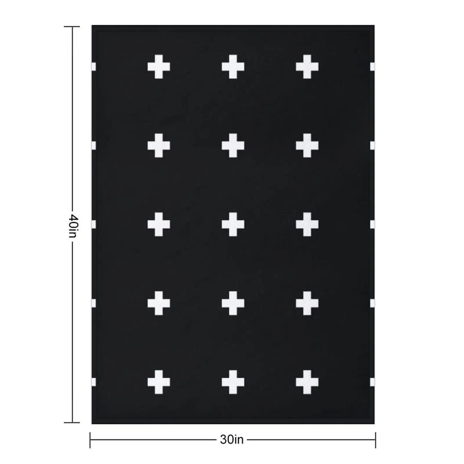 White crosses on black Throw Blanket Decoratives Bed linens Fashion Sofas Flannel Blankets