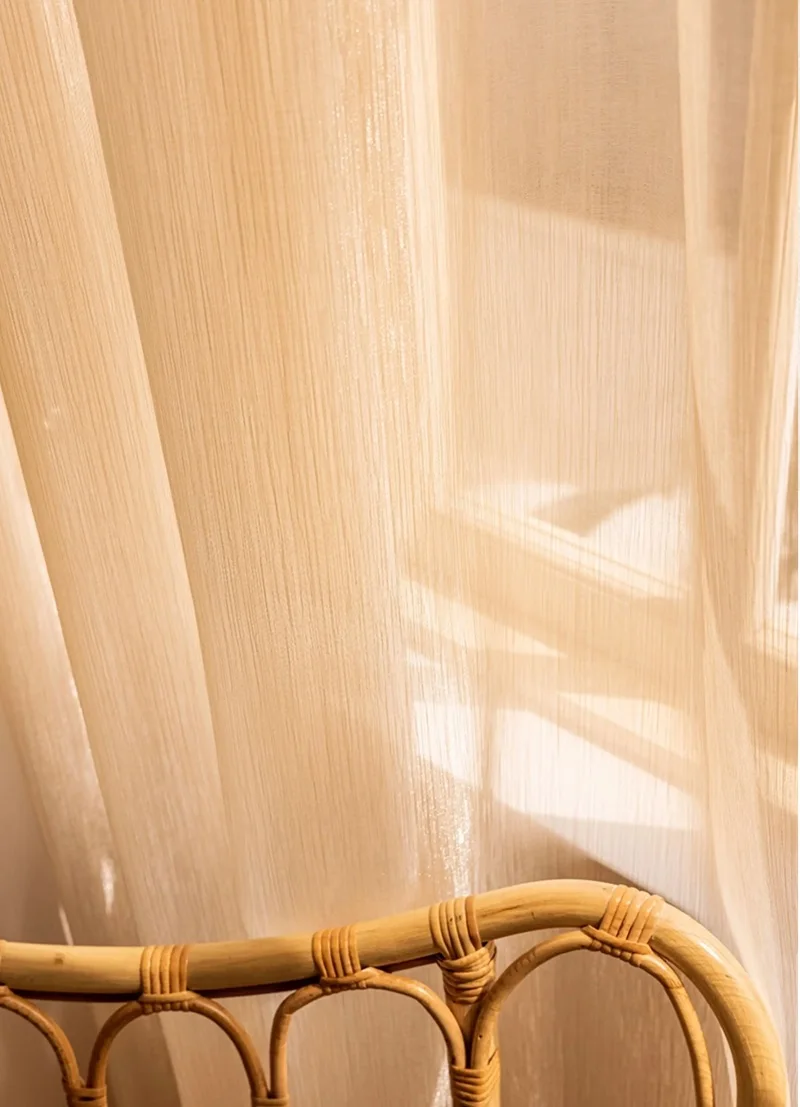 French Luxury Golden Sheer Curtain for Party Living Room Bedroom Window Home Decor Custom Size Sparkling curtains  yarn