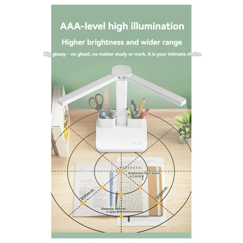ABLK LED لمبة مكتب ضوء مع 2 أصحاب القلم عكس الضوء 3 طرق اللون العناية بالعين الجدول مصباح لمكتب دراسة القراءة المنزلية
