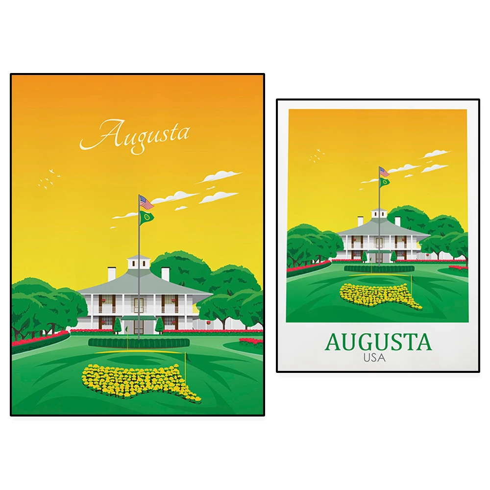

augusta, georgia, augusta national team, golf course, golf masters, golf typographic poster