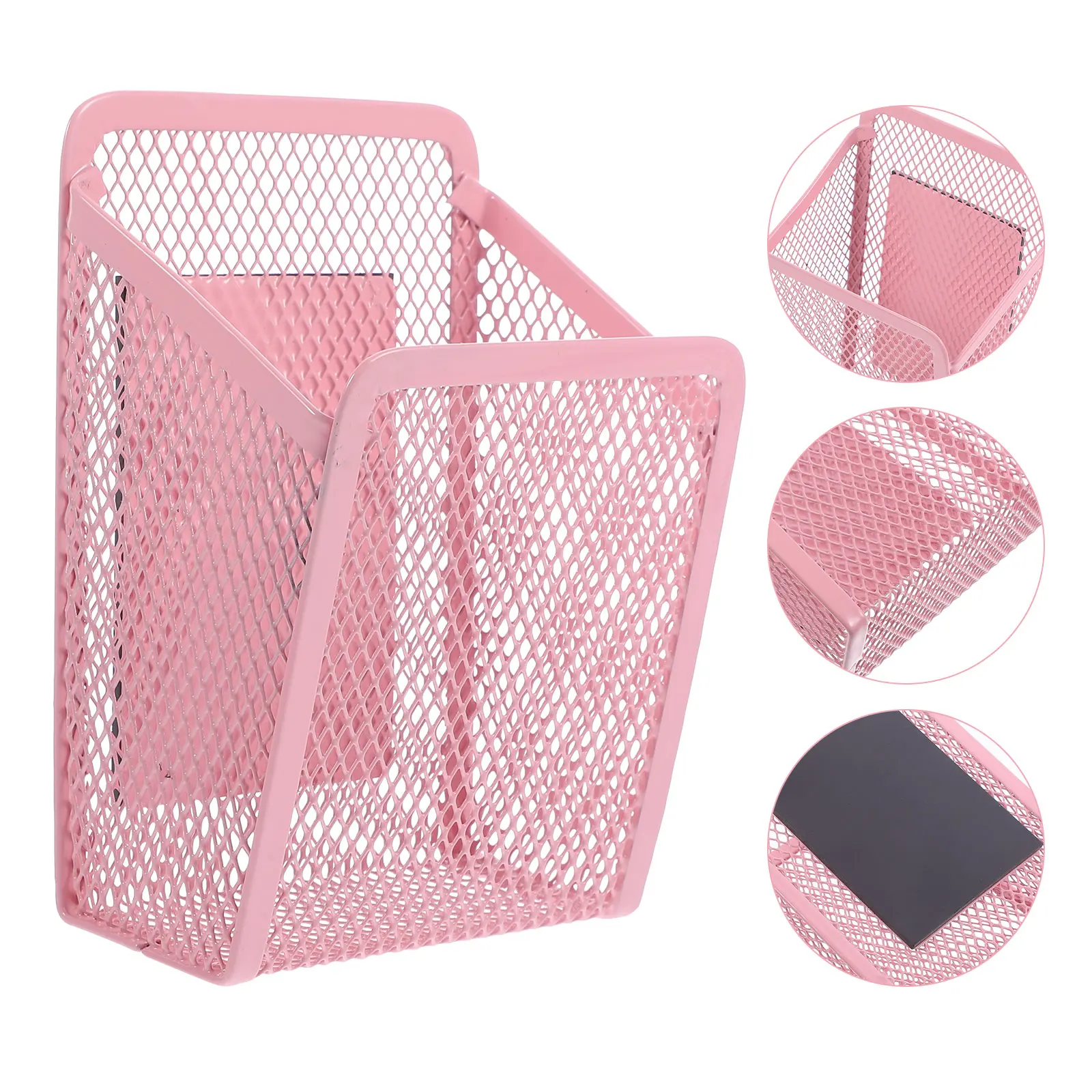 

Magnetic Whiteboard Pen Holder Pink Storage Basket 9x6 8x13cm Desk ganizer Reusable Metal Surface Marker Container