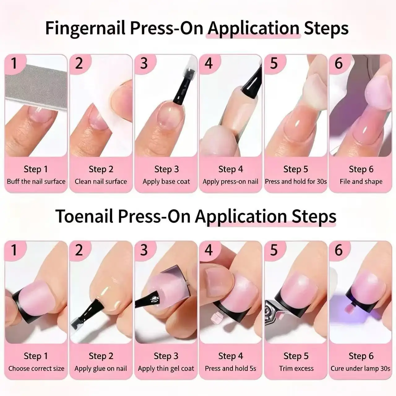 Square French Press On Nails 60Pcs Reusable Fake Nail Tips Invisible Removable Pre-made False Nails For Fingers Toenails Daily M view 3
