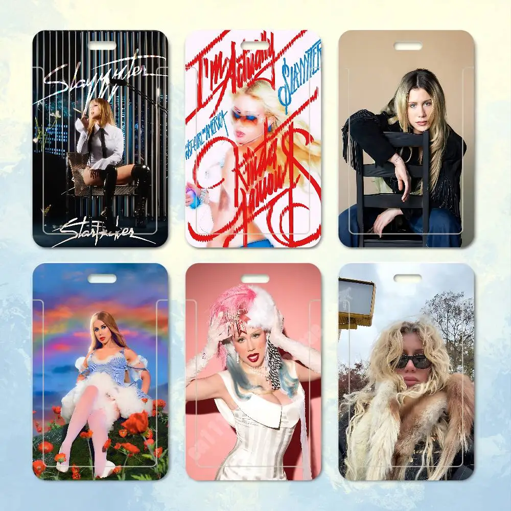 S-Slayyyter Worst Girl In America Plastic Card Holder Worker ID Card Clear Transparent Employee Visitor Pass