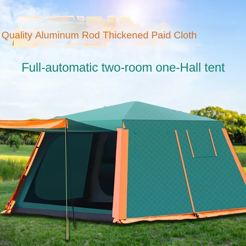 Factory direct sales tent households 3-4 people camping outside 4-6 people multi-person camping windproof, sun and rain proof