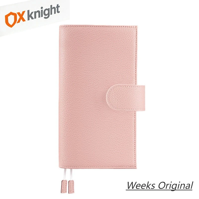 ox-knight-lychee-grain-a5-leather-planner-original-notebook-weeks-cover-for-hobonichi-with-back-pocket-and-double-clasps-diary