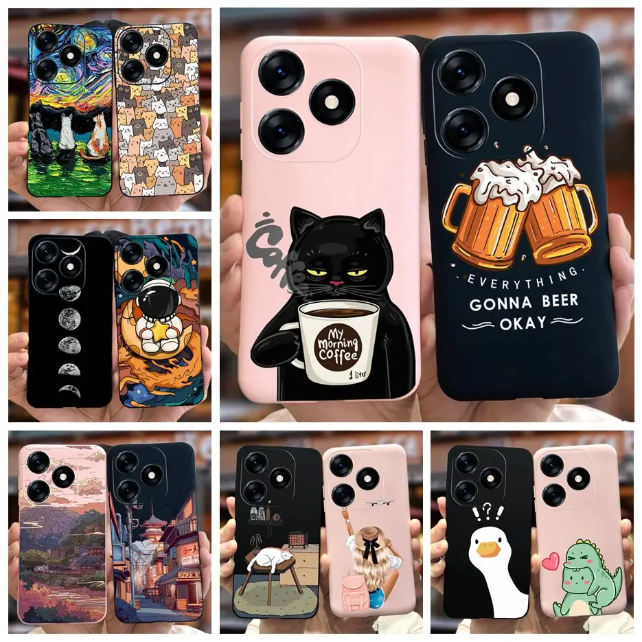 For Tecno Spark 10C Case KI5k KI5m Stylish Cartoon Painted Cover Soft Silicone Phone Case For Tecno Spark 10 Pro Spark10 C Shell