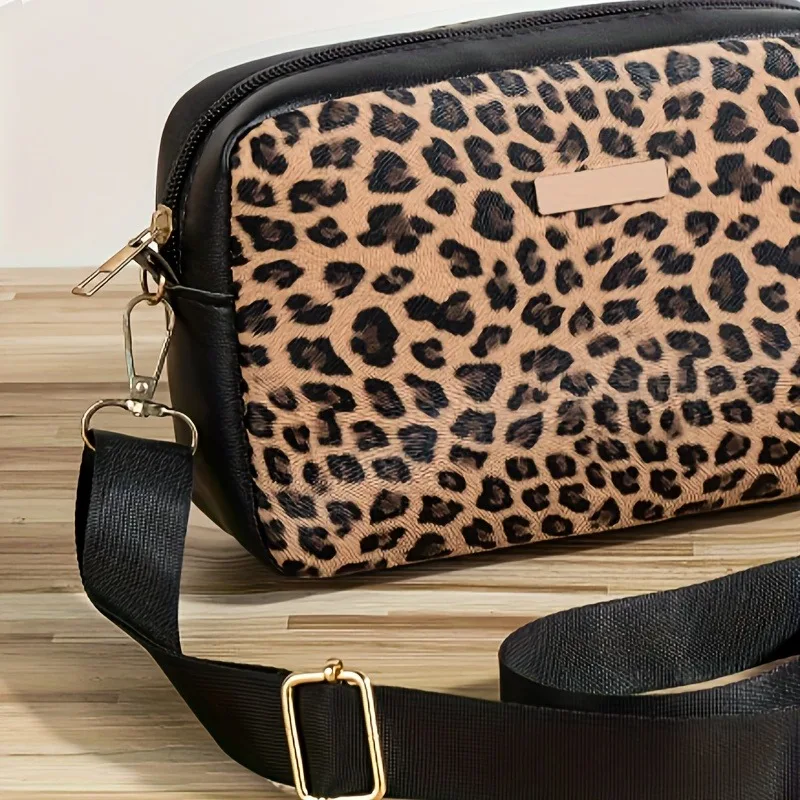 Leopard Print Crossbody Bag for Women, Fashion Casual Shoulder Bag, Lightweight Purse, Versatile for Office, Daily, Going Out image 6