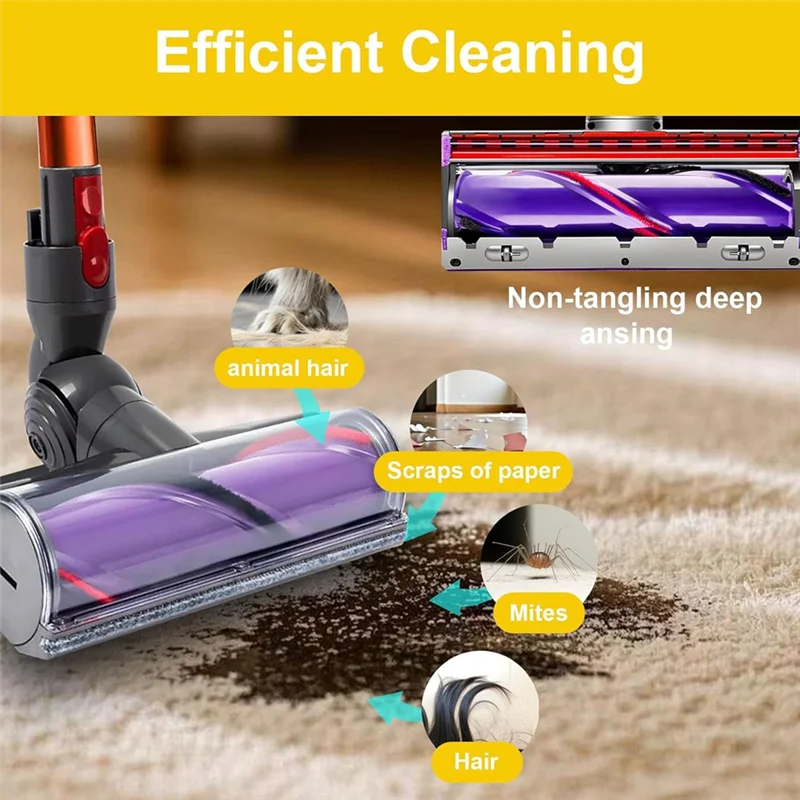 DHIPP-Roller Brush Kit Replacement Parts For Dyson V10 SV12 Vacuum Cleaner With Wheels 50W Direct Drive Motor Head That Have