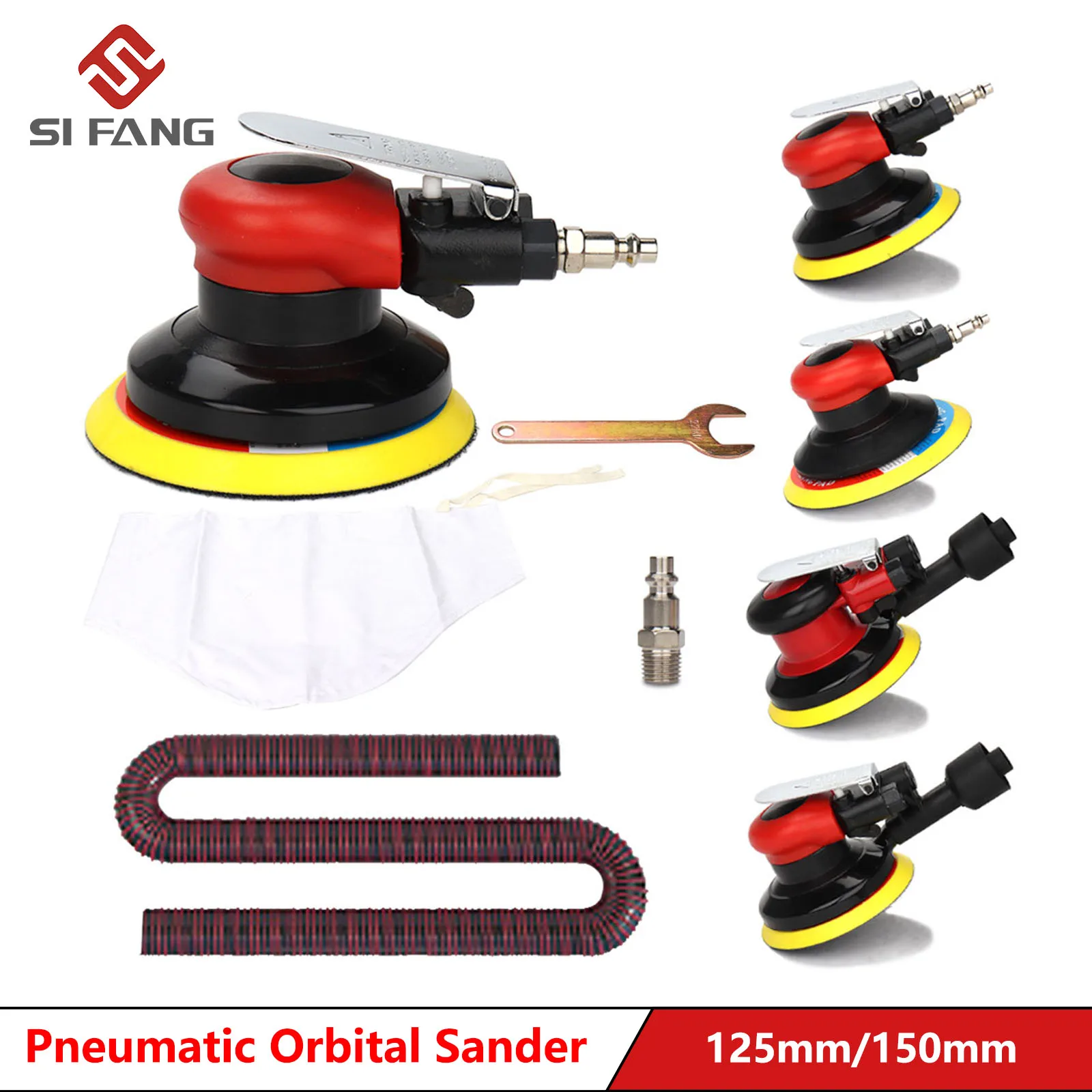 Pneumatic Air Orbital Sander 125/150mm Vacuum Air Sanding Machine Polisher Air Tool Car Woodworking Metal Polishing