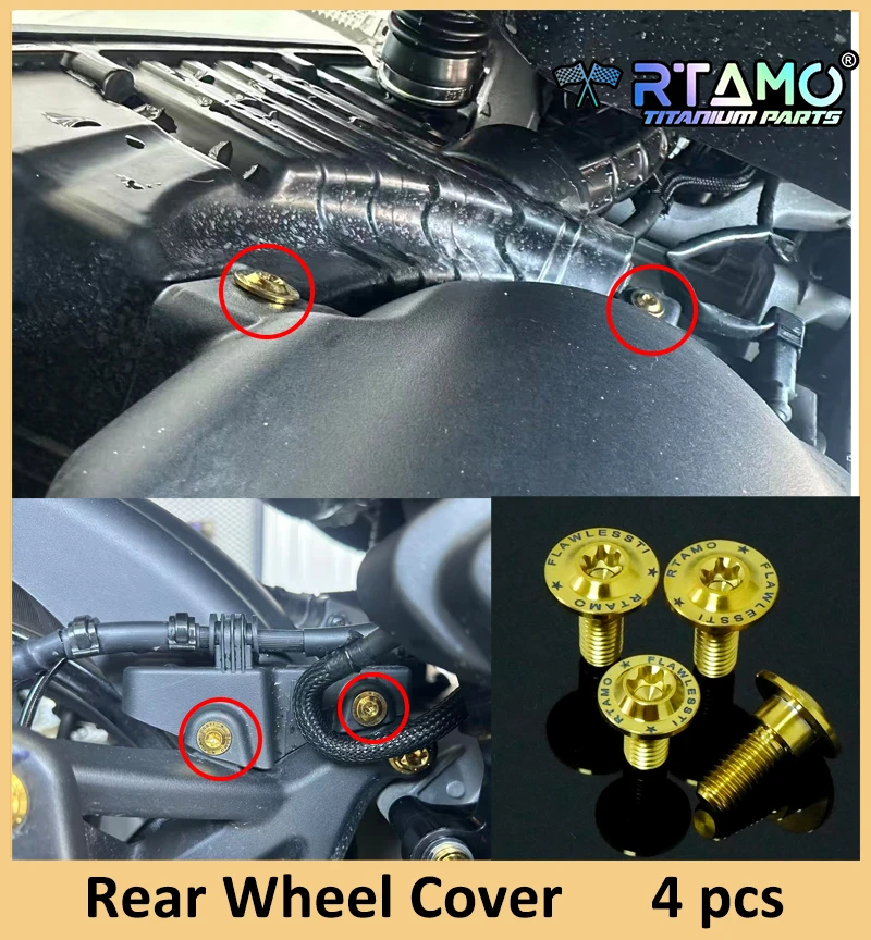 RTAMO Gr5 Titanium Bolt Rear Brake Disc Exhaust Pipe Screw for ZONTES 150X 2026 Motorcycle Modified