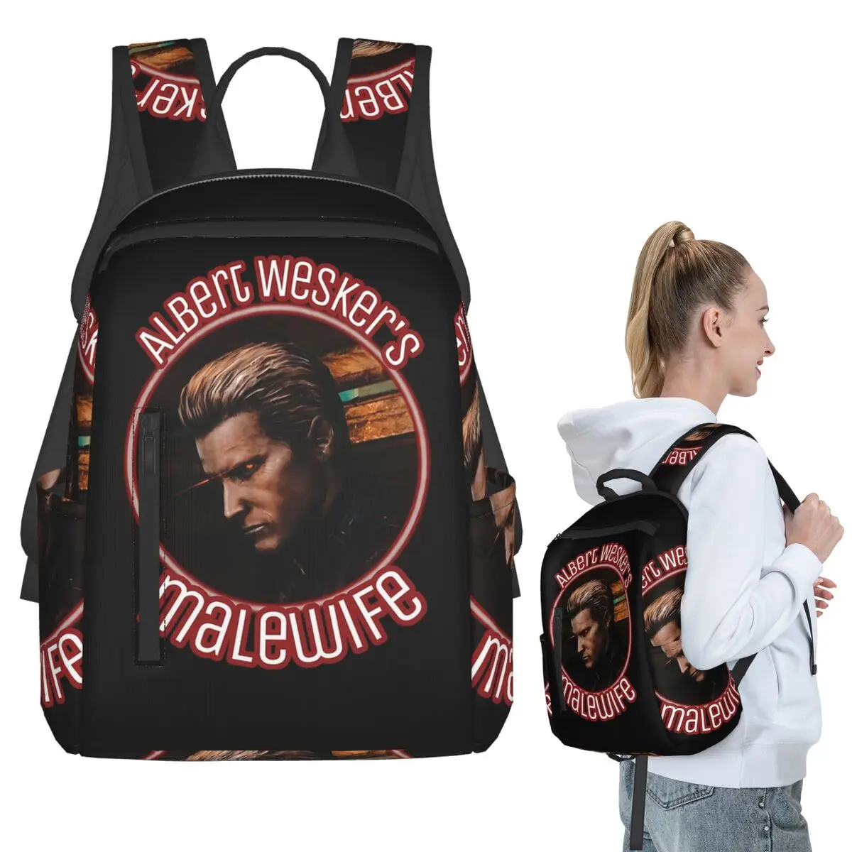 

Wesker Malewife Backpack Student BookBag Kids School Bag Laptop Shoulder Bags Men Women