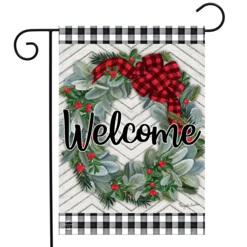 Winter Wreath Garden Flag Winter 12.5