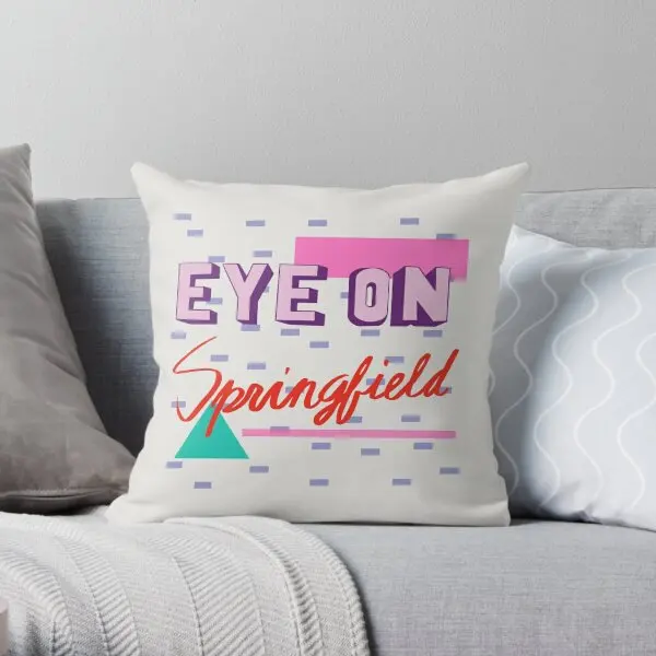 Eye On Springfield  Printing Throw Pillow Cover Case Office Fashion Wedding Bedroom Waist Sofa Pillows not include One Side