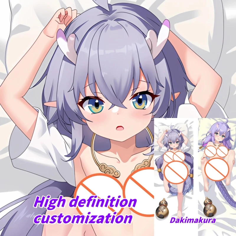 

Dakimakura Anime Honkai: Star Rail Bailu Double-sided Print Life-size Body Pillow Cover Bedding Gifts