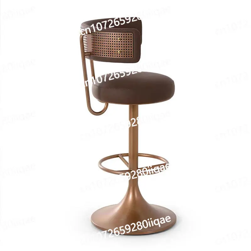 Chaise de Bar rotative Premium, chaise à dossier pour la maison, chaise de Bar d'île, tabouret haut minimaliste en acier inoxydable